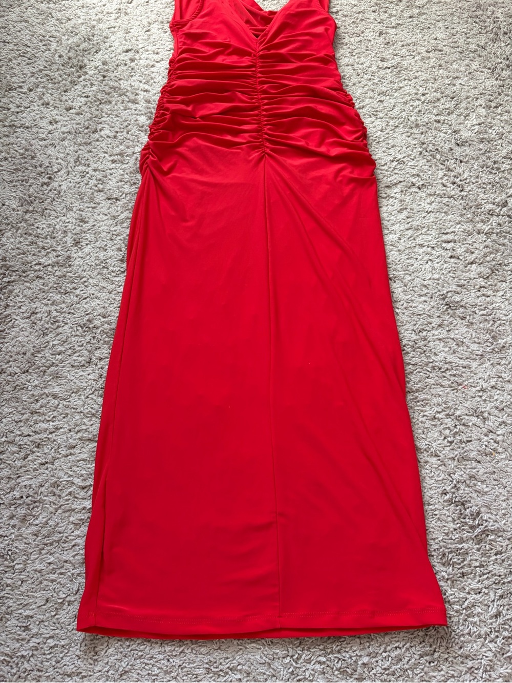 Zara Red Ruched Dress - Picture 5 of 5